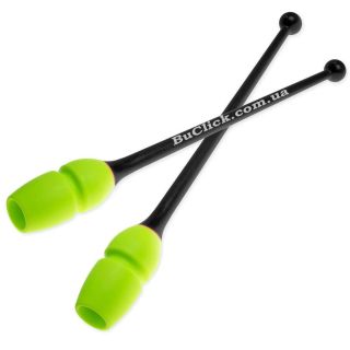 Юніорські булави 36 см Pastorelli колір Лайм-Чорний 04226