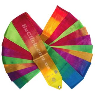 Гімнастична стрічка 6 м Chacott колір 796. Веселка (Rainbow)