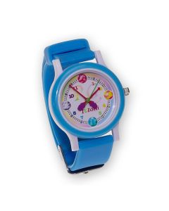 Часы Tuloni модель T0202 ремешок Плоский цвет Голубой