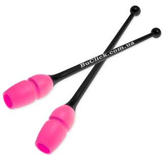 Юниорские булавы 36 cм Pastorelli цвет Розовый-Черный 04232