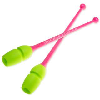 Юниорские булавы 36 cм Pastorelli цвет Лайм-Розовый 04234