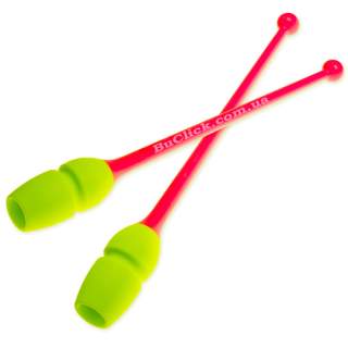 Юниорские булавы 36 cм Pastorelli цвет Лайм-Коралловый 04735