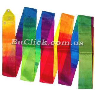 Гімнастична стрічка 6 м Chacott колір 796. Веселка (Rainbow)