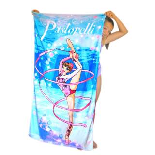 Пляжний рушник Pastorelli малюнок Гімнастка зі Стрічкою колір Блакитний 02315