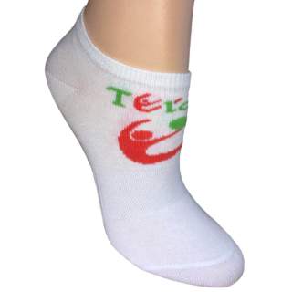 Шкарпетки з логотипом Tuloni колір Білий-Кораловий